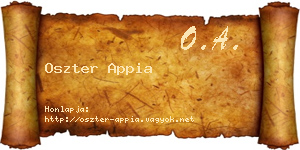 Oszter Appia névjegykártya